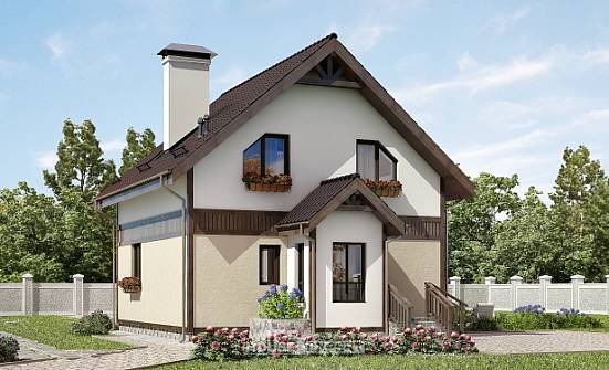 105-001-П Проект двухэтажного дома с мансардой, уютный загородный дом из керамзитобетонных блоков Краснокаменск | Проекты домов от House Expert