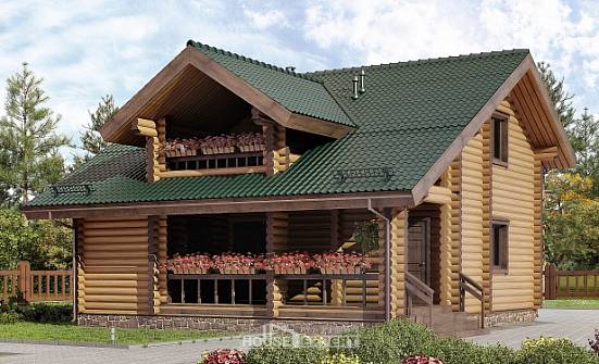 110-005-П Проект двухэтажного дома мансардой, компактный загородный дом из дерева Могоча | Проекты домов от House Expert