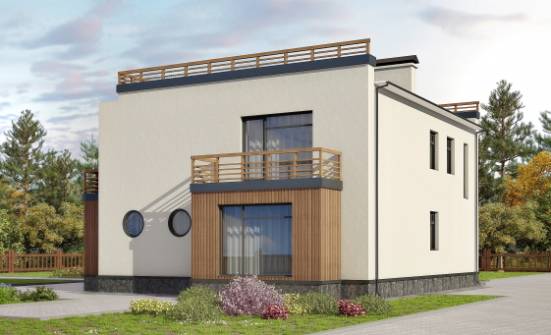 215-002-Л Проект двухэтажного дома, современный домик из газобетона Краснокаменск | Проекты домов от House Expert