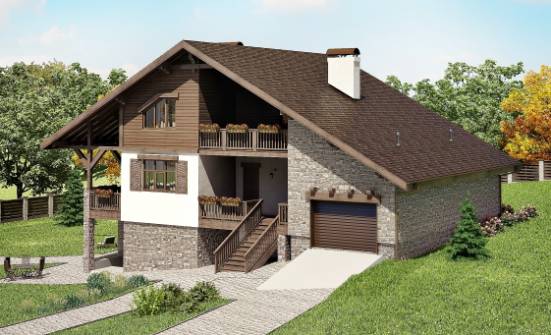 300-003-П Проект трехэтажного дома мансардный этаж, гараж, современный домик из кирпича Чита | Проекты домов от House Expert