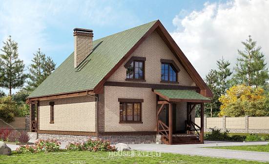160-011-П Проект двухэтажного дома с мансардой, небольшой загородный дом из керамзитобетонных блоков Краснокаменск | Проекты домов от House Expert