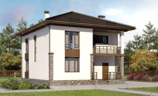 170-005-П Проект двухэтажного дома, скромный загородный дом из газобетона Краснокаменск | Проекты домов от House Expert
