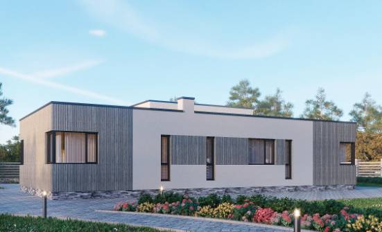 175-001-Л Проект одноэтажного дома, современный коттедж из поризованных блоков Краснокаменск | Проекты домов от House Expert