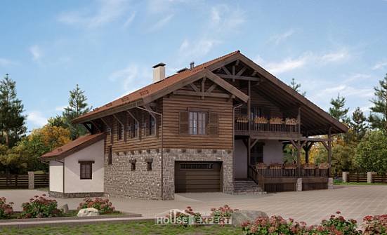 255-002-Л Проект двухэтажного дома с мансардой и гаражом, современный домик из керамзитобетонных блоков Могоча | Проекты домов от House Expert