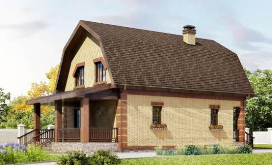130-005-Л Проект двухэтажного дома мансардой, красивый загородный дом из газобетона Чита | Проекты домов от House Expert