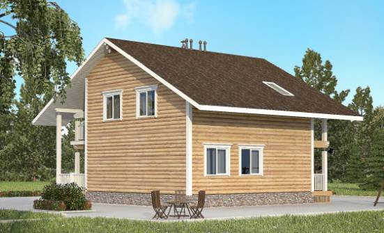 130-001-П Проект двухэтажного дома мансардой, бюджетный коттедж из дерева Краснокаменск | Проекты домов от House Expert