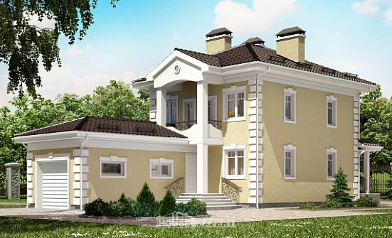 150-006-Л Проект двухэтажного дома и гаражом, доступный домик из твинблока Чита | Проекты домов от House Expert