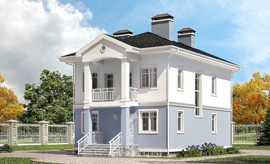 120-001-П Проект двухэтажного дома, скромный коттедж из блока Краснокаменск | Проекты домов от House Expert