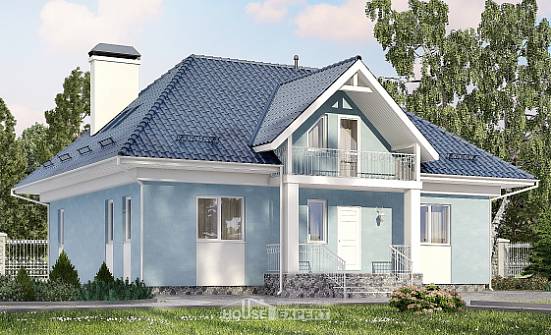 200-002-П Проект двухэтажного дома с мансардой, красивый коттедж из газобетона Чита | Проекты домов от House Expert