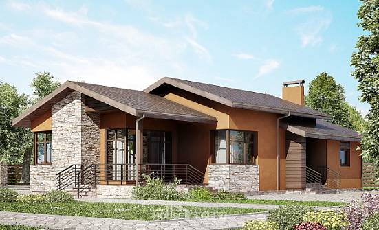 130-007-П Проект одноэтажного дома, экономичный домик из поризованных блоков Чита | Проекты домов от House Expert