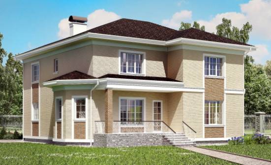 335-001-Л Проект двухэтажного дома, гараж, классический домик из кирпича Чита | Проекты домов от House Expert