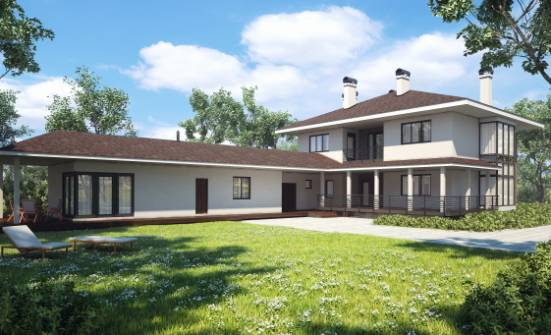 340-001-П Проект двухэтажного дома и гаражом, красивый загородный дом из кирпича Чита | Проекты домов от House Expert