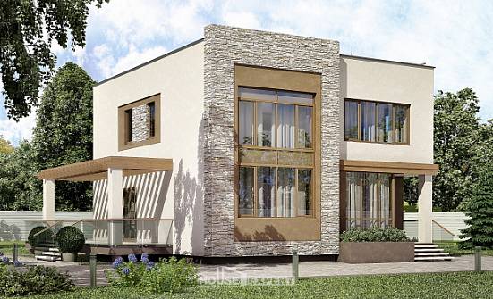 185-001-П Проект двухэтажного дома, красивый коттедж из блока Чита | Проекты домов от House Expert