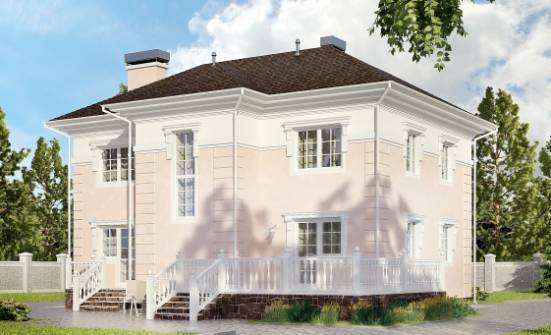 155-005-Л Проект двухэтажного дома, бюджетный домик из пеноблока Могоча | Проекты домов от House Expert