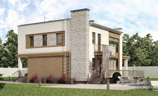 185-001-П Проект двухэтажного дома, красивый коттедж из блока Чита | Проекты домов от House Expert