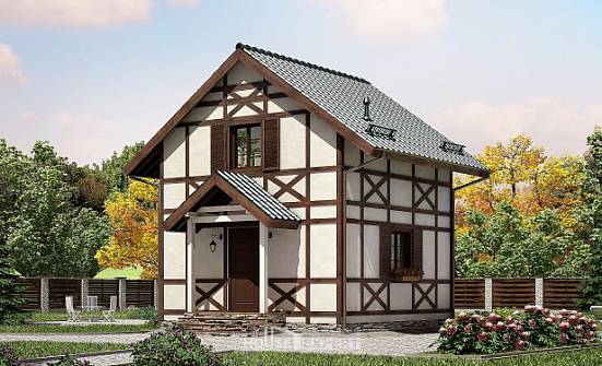060-002-П Проект двухэтажного дома с мансардным этажом, эконом дом из дерева Могоча | Проекты домов от House Expert