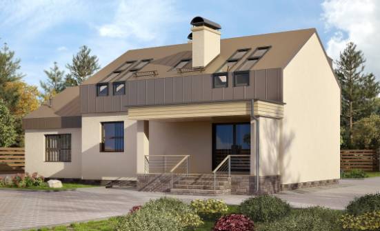 150-015-Л Проект двухэтажного дома мансардный этаж, гараж, классический загородный дом из арболита Чита | Проекты домов от House Expert