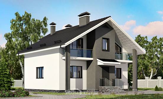 150-005-Л Проект двухэтажного дома мансардой, доступный дом из газобетона Чита | Проекты домов от House Expert