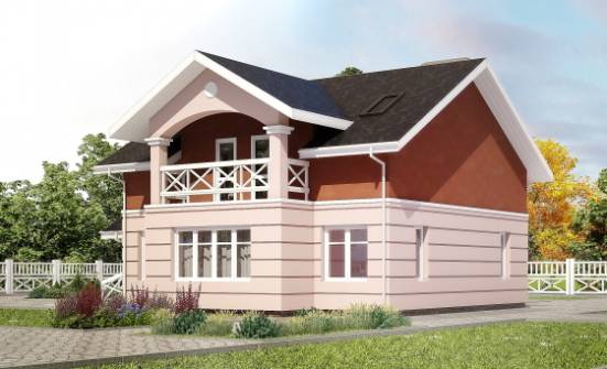 155-009-Л Проект двухэтажного дома мансардный этаж, экономичный домик из теплоблока Могоча | Проекты домов от House Expert