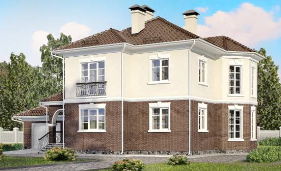 190-002-Л Проект двухэтажного дома, гараж, красивый домик из теплоблока Краснокаменск | Проекты домов от House Expert