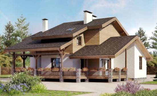 210-006-П Проект двухэтажного дома мансардой, простой домик из кирпича Краснокаменск | Проекты домов от House Expert