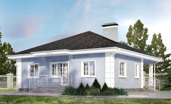 100-001-П Проект одноэтажного дома, доступный домик из бризолита Краснокаменск | Проекты домов от House Expert