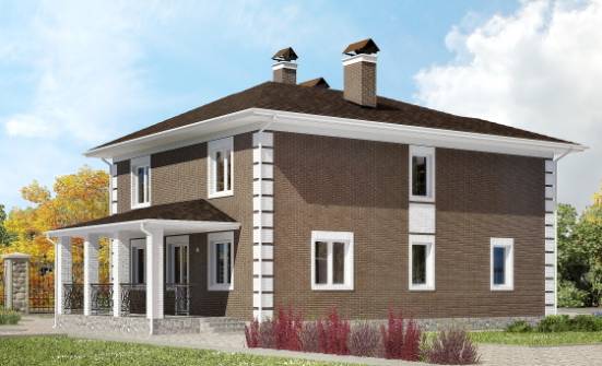 185-002-П Проект двухэтажного дома, классический коттедж из твинблока Могоча | Проекты домов от House Expert