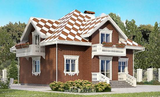 155-003-Л Проект двухэтажного дома с мансардным этажом, гараж, современный загородный дом из блока Краснокаменск | Проекты домов от House Expert