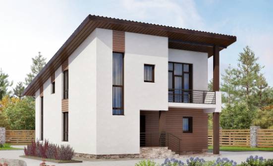 140-005-П Проект двухэтажного дома с мансардой, компактный дом из поризованных блоков Чита | Проекты домов от House Expert