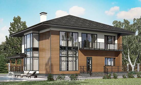 245-001-П Проект двухэтажного дома, уютный коттедж из поризованных блоков Краснокаменск | Проекты домов от House Expert