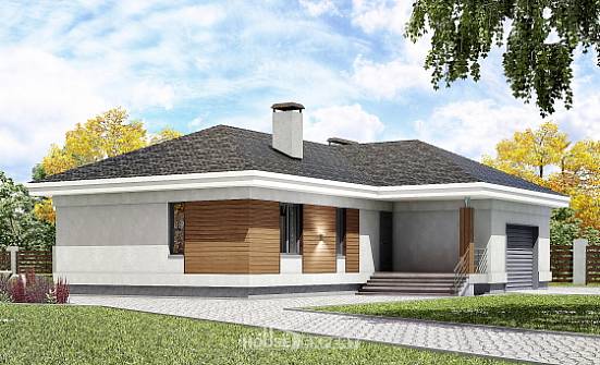 165-001-П Проект одноэтажного дома, гараж, современный загородный дом из газосиликатных блоков Могоча | Проекты домов от House Expert