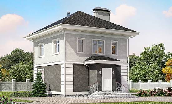 090-003-П Проект двухэтажного дома, скромный домик из твинблока Могоча | Проекты домов от House Expert