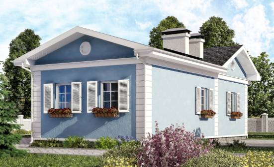 090-004-П Проект одноэтажного дома, красивый коттедж из бризолита Могоча | Проекты одноэтажных домов от House Expert