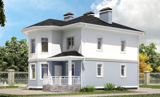 120-001-П Проект двухэтажного дома, скромный коттедж из блока Краснокаменск | Проекты домов от House Expert