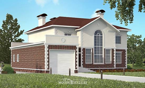 380-001-Л Проект двухэтажного дома, гараж, современный домик из кирпича Чита | Проекты домов от House Expert