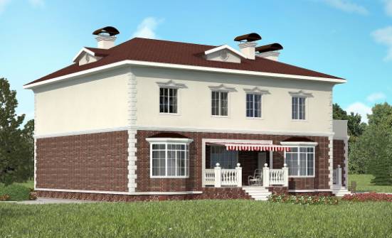 380-001-Л Проект двухэтажного дома, гараж, современный домик из кирпича Чита | Проекты домов от House Expert