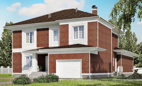 315-001-П Проект двухэтажного дома, гараж, красивый дом из кирпича Краснокаменск | Проекты домов от House Expert