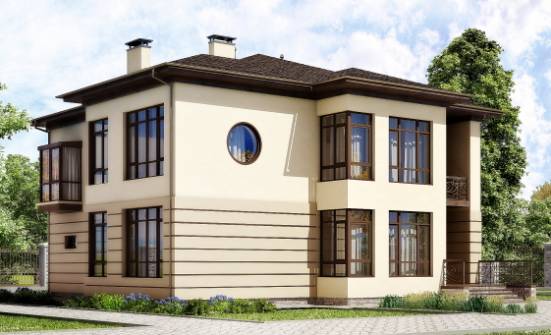 300-006-П Проект двухэтажного дома и гаражом, просторный коттедж из кирпича Чита | Проекты домов от House Expert