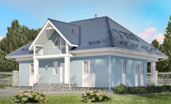 200-002-П Проект двухэтажного дома с мансардой, красивый коттедж из газобетона Чита | Проекты домов от House Expert