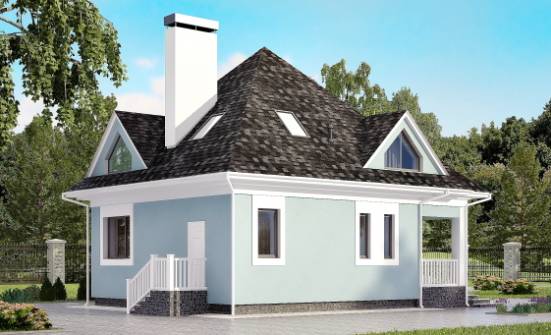 110-001-Л Проект двухэтажного дома с мансардой, классический дом из керамзитобетонных блоков Краснокаменск | Проекты домов от House Expert