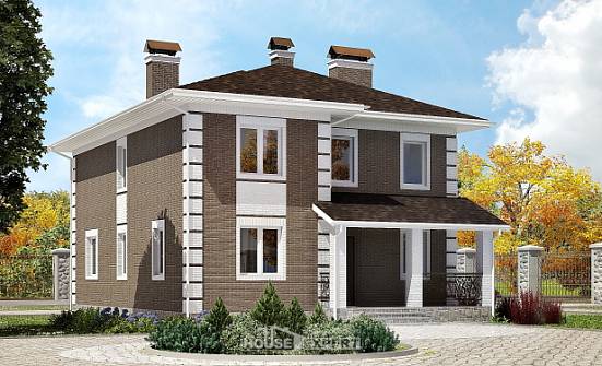185-002-П Проект двухэтажного дома, классический коттедж из твинблока Могоча | Проекты домов от House Expert