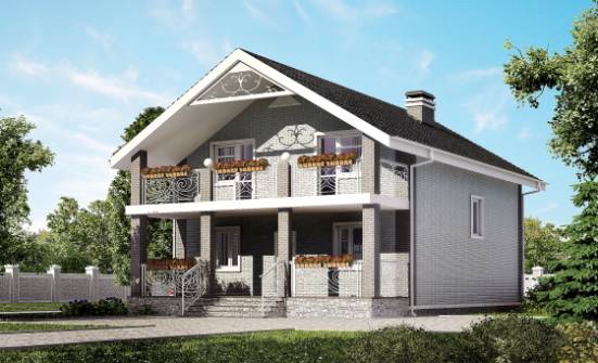 150-007-П Проект двухэтажного дома с мансардой, классический загородный дом из керамзитобетонных блоков Чита | Проекты домов от House Expert