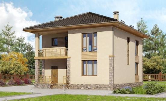 170-005-Л Проект двухэтажного дома, небольшой загородный дом из поризованных блоков Могоча | Проекты домов от House Expert