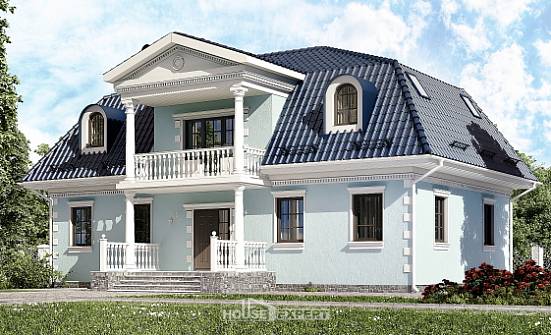 210-004-Л Проект двухэтажного дома с мансардным этажом, красивый домик из твинблока Чита | Проекты домов от House Expert