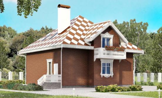 155-003-Л Проект двухэтажного дома с мансардным этажом, гараж, современный загородный дом из блока Краснокаменск | Проекты домов от House Expert
