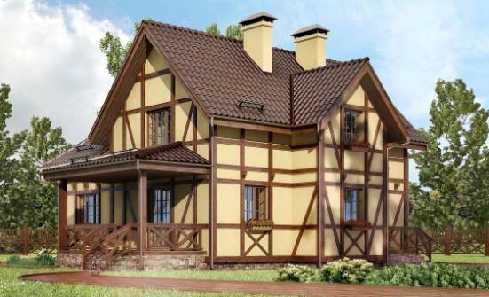 160-003-П Проект двухэтажного дома с мансардным этажом, красивый загородный дом из арболита Чита | Проекты домов от House Expert