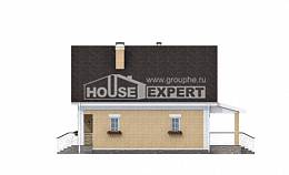 130-004-П Проект двухэтажного дома мансардный этаж, экономичный коттедж из газобетона Чита, House Expert