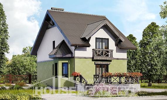 120-003-П Проект двухэтажного дома мансардный этаж, скромный домик из керамзитобетонных блоков Краснокаменск, House Expert