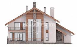 270-003-Л Проект двухэтажного дома мансардой, гараж, классический коттедж из газосиликатных блоков, Могоча