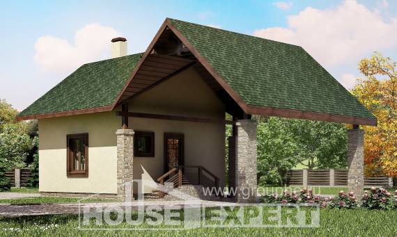 060-001-Л Проект двухэтажного дома мансардой, гараж, скромный домик из керамзитобетонных блоков, Могоча
